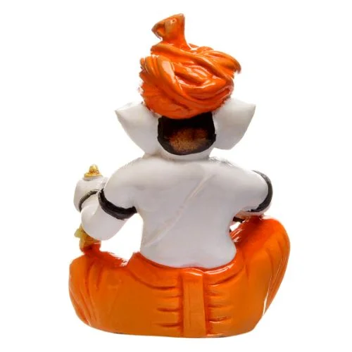 Ganesha Idols Unique Little Lord Ganesha Praying Lord Shiva Idol Orange Best for Home Decor Home Decor Showpiece and Gifts by HomeDecorKart and Karigaari India