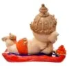 Lord Ganesha Sleeping With Mouse Idol Best & Unique Design Red Color for Home Decor - Image 6