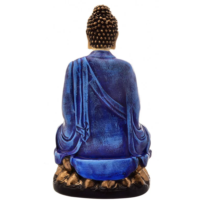 Buddha Idols Handcrafted Ployresin Lord Buddha Meditating Statue Sitting On Lotus Showpiece Home Decor/Office Decor/Spiritual Gift, Blue Home Decor Showpiece and Gifts by HomeDecorKart and Karigaari India