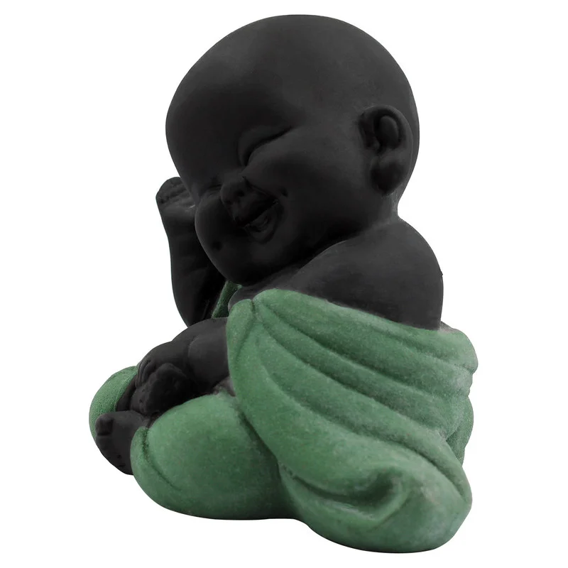 Buddha Idols Handcrafted Ployresin Lord Buddha Sitting And Sleeping Statue Showpiece Home Decor/Office Decor/Spiritual Gift, Black And Green Home Decor Showpiece and Gifts by HomeDecorKart and Karigaari India