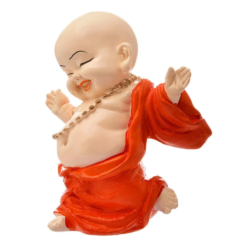 Buddha Idols Handcrafted Ployresin Lord Buddha Standing  Statue  Showpiece Home Decor/Office Decor/Spiritual Gift, Orange Colour Home Decor Showpiece and Gifts by HomeDecorKart and Karigaari India