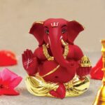 Dagdu Ganesha in Sitting Posture for Car Dashboard - Karigaari India Aesthetic Home Decor