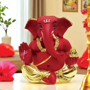 Dagdu Ganesha in Sitting Posture for Car Dashboard - Karigaari India Aesthetic Home Decor