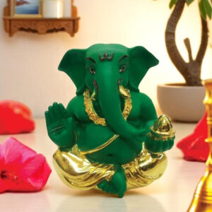 Beautiful Green Ganesha for Car Dashboard I Giting - Karigaari India Aesthetic Home Decor