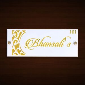 Beautiful Custom Acrylic Name Plate for House Sturdy Durable Decor - Karigaari India Aesthetic Home Decor