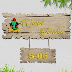 Beautiful Durable Wooden Name Plate for House Sturdy Stylish Decor - Karigaari India Aesthetic Home Decor