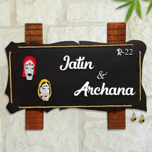Durable Personalized Wooden Name Plate for House Beautiful Custom - Karigaari India Aesthetic Home Decor