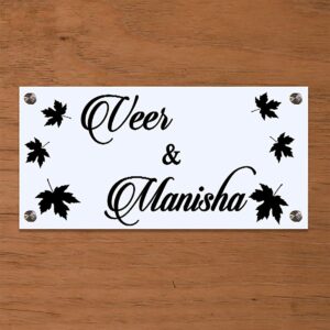 Beautiful Custom Acrylic Name Plate for House Stylish Durable Decor - Karigaari India Aesthetic Home Decor