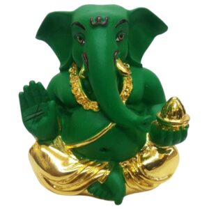 Beautiful Green Ganesha for Car Dashboard I Giting - Karigaari India Aesthetic Home Decor