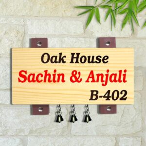 Designer Beautiful Custom Wooden Name Plate for Home Durable Sturdy Decor - Karigaari India Aesthetic Home Decor