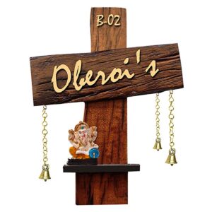 Beautiful Custom Wooden Name Plate for House Durable Personalized - Karigaari India Aesthetic Home Decor