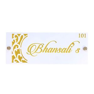 Beautiful Custom Acrylic Name Plate for House Sturdy Durable Decor - Karigaari India Aesthetic Home Decor