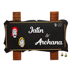Durable Personalized Wooden Name Plate for House Beautiful Custom - Karigaari India Aesthetic Home Decor