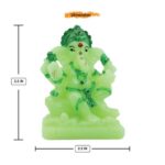 Beautiful Lord Ganesha sitting Unique Crystal Green Colour Idol with Dark Green Colour Ornaments for Home Decor - Karigaari India Aesthetic Home Decor