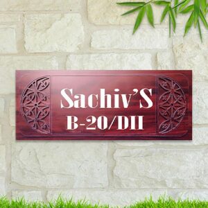 Beautiful Sturdy Wooden Name Plate for Office Home Personalized - Karigaari India Aesthetic Home Decor