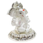 Antique White Ceramic Ganesha Idol for Car Dashboard I Gifting - Karigaari India Aesthetic Home Decor
