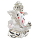 Stylish Orange Ceramic Ganesha Idol for Car Dashboard I Gifting - Karigaari India Aesthetic Home Decor