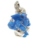 Stylish Blue Ceramic Ganesha Idol for Car Dashboard I Gifting - Karigaari India Aesthetic Home Decor