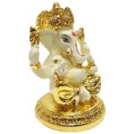 Stylish Yellow Ceramic Ganesha Idol for Car Dashboard I Gifting - Karigaari India Aesthetic Home Decor