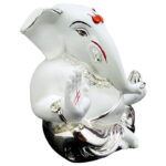 Stylish White Ceramic Ganesha Idol for Car Dashboard I Gifting - Karigaari India Aesthetic Home Decor