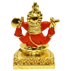 Ceramic Gold Plated Ganesha Stylish for Car Dashboard & Home Decor - Karigaari India Aesthetic Home Decor