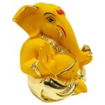Ceramic Gold Plated Ganesha for Car & Home decor purpose - Karigaari India Aesthetic Home Decor