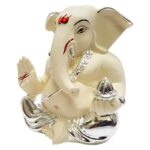 Resin Ganesha Idol for Car Dashboard I Ganesha Idol (Silver) - Karigaari India Aesthetic Home Decor