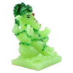 Beautiful Lord Ganesha sitting Unique Crystal Green Colour Idol with Dark Green Colour Ornaments for Home Decor - Karigaari India Aesthetic Home Decor
