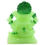Beautiful Lord Ganesha sitting Unique Crystal Green Colour Idol with Dark Green Colour Ornaments for Home Decor - Karigaari India Aesthetic Home Decor