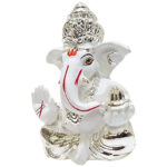 Stylish Orange Ceramic Ganesha Idol for Car Dashboard I Gifting - Karigaari India Aesthetic Home Decor