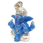 Stylish Blue Ceramic Ganesha Idol for Car Dashboard I Gifting - Karigaari India Aesthetic Home Decor