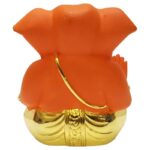 Stylish Dagdu Ganesha for Car Dashboard & Gifting (Orange) - Karigaari India Aesthetic Home Decor