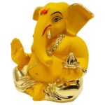 Ceramic Gold Plated Ganesha for Car & Home decor purpose - Karigaari India Aesthetic Home Decor