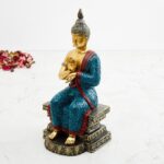 Blessing Buddha Murti | Resin Statue with Abhaya Mudra for Positive Energy - Karigaari India Aesthetic Home Decor