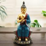 Blessing Buddha Murti | Resin Statue with Abhaya Mudra for Positive Energy - Karigaari India Aesthetic Home Decor