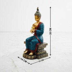 Blessing Buddha Murti | Resin Statue with Abhaya Mudra for Positive Energy - Karigaari India Aesthetic Home Decor
