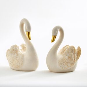 Luxury Swan Figurines Set Romantic Decor - Karigaari India Aesthetic Home Decor