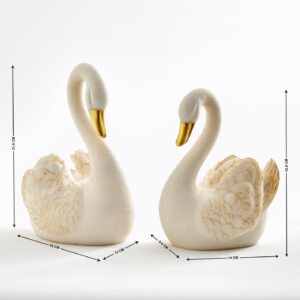 Luxury Swan Figurines Set Romantic Decor - Karigaari India Aesthetic Home Decor