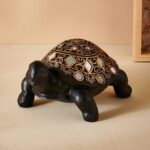 Black & Gold Decorative Resin Turtle Vastu Showpiece for Home Decor, Wealth & Good Luck - Karigaari India Aesthetic Home Decor