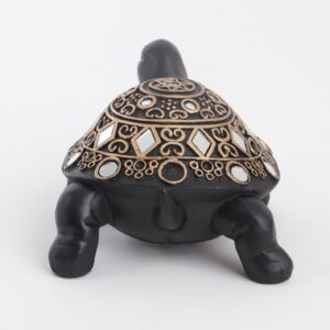 Black & Gold Decorative Resin Turtle Vastu Showpiece for Home Decor, Wealth & Good Luck - Karigaari India Aesthetic Home Decor
