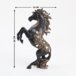 Majestic Rearing Black Horse Statue Decorative Resin Showpiece for Home, Office, and Vastu Success Symbol - Karigaari India Aesthetic Home Decor