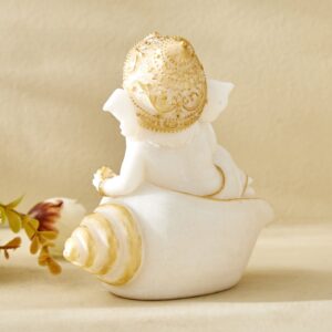 Auspicious Ganesha on Shell Statue | Symbol of Prosperity & New Beginnings - Karigaari India Aesthetic Home Decor
