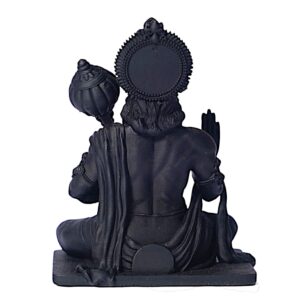 Black Resin Lord Hanuman Statue - Hindu Deity Figurine - Spiritual Home Decor - Religious Gift - Karigaari India Aesthetic Home Decor