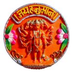 Panchmukhi Hanuman Wall Hanging Vibrant Resin Statue - Karigaari India Aesthetic Home Decor