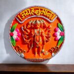 Panchmukhi Hanuman Wall Hanging Vibrant Resin Statue - Karigaari India Aesthetic Home Decor