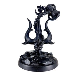 Black Resin Trishul with Damru and Om Symbol | Lord Shiva Trishul Idol for Home Decor, Puja, and Gifting | Spiritual Statue for Positive Energy & Protection - Karigaari India Aesthetic Home Decor
