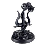 Black Resin Trishul with Damru and Om Symbol | Lord Shiva Trishul Idol for Home Decor, Puja, and Gifting | Spiritual Statue for Positive Energy & Protection - Karigaari India Aesthetic Home Decor