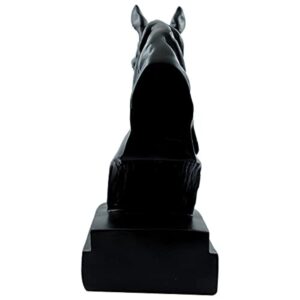 Black Horse Head Resin Statue - Modern Decor - Karigaari India Aesthetic Home Decor