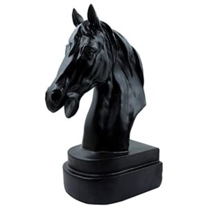 Black Horse Head Resin Statue - Modern Decor - Karigaari India Aesthetic Home Decor