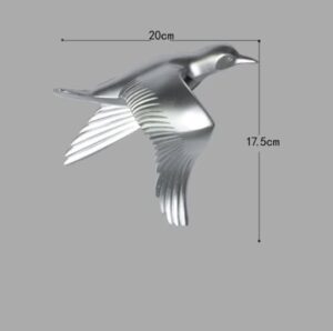 Karigaari Silver Flying Birds Resin Wall Art - Karigaari India Aesthetic Home Decor